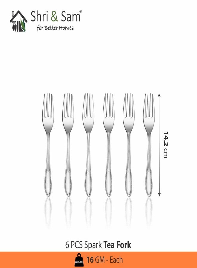 Shri & Sam Stainless Steel Spark Tea Fork,6 Pieces - Image 2